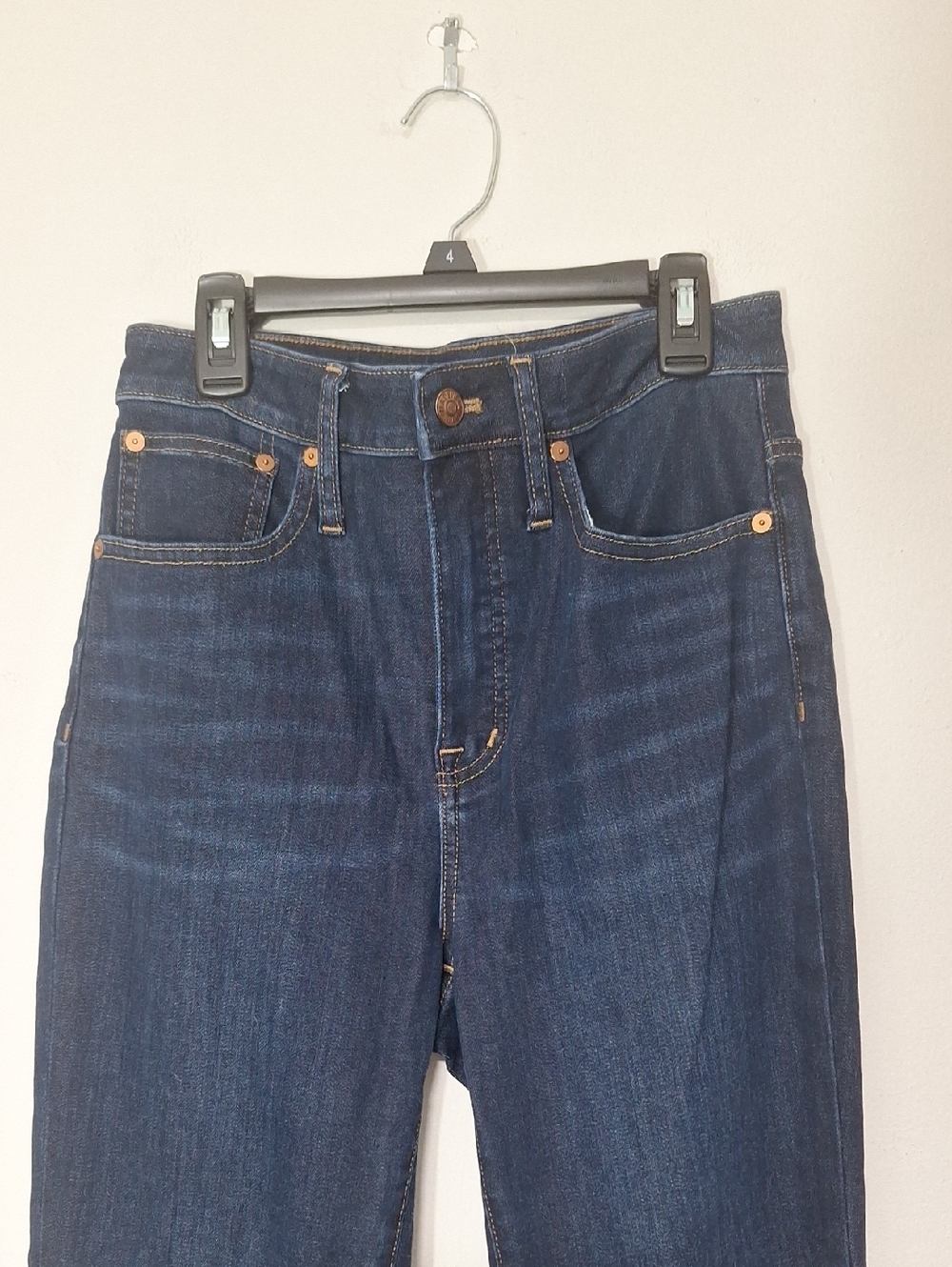 Madewell Curvy Cali Demi-Cut Dark Blue Bootcut Jeans - Picture 2 of 11